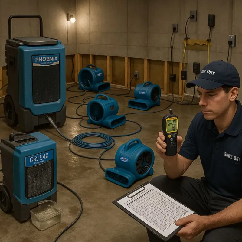 Structural Drying and Dehumidification process in Chickasaw County, IA